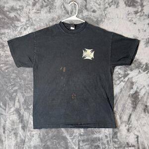 Vintage Y2K Lucky 13 Black Short Sleeve Double Sided Shirt Size Large